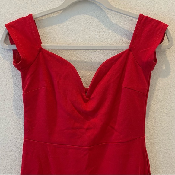 Red Off-the-Shoulder Dress - Picture 4 of 8